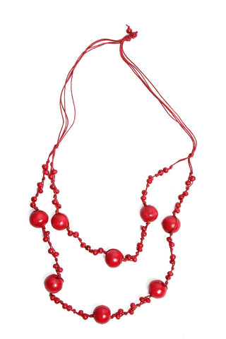 Beaded Necklace Crimson