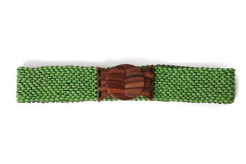 Wooden Beaded Belt Green