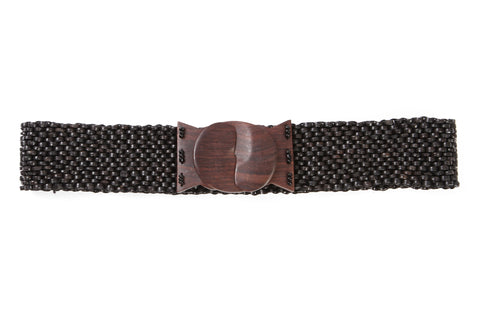Wooden Beaded Charcoal Belt