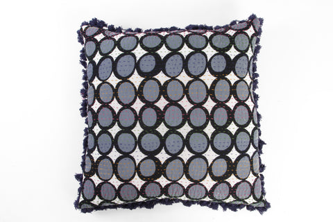 Kantha Spot Cushion in Grey