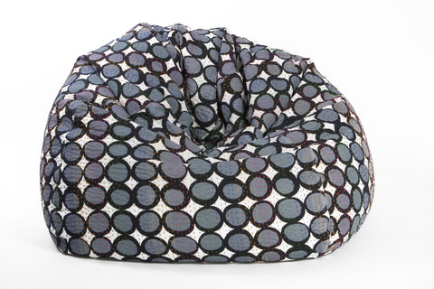 Kantha Spot Bean Bag in Grey