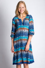 Navajo Fringe Dress in Ocean