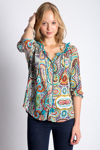 Iowa Top in Aqua - XS & L left
