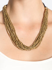 Gypsy Multi-Strand Necklace (Gold & Black)
