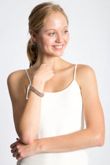Gypsy Beaded Wrist Strap (Pink & Tan)