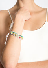 Gypsy Beaded Wrist Strap (Blue & Red)