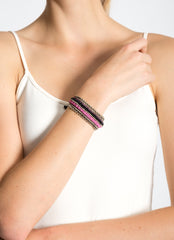 Gypsy Beaded Wrist Strap (Black & Pink)