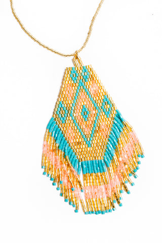 Aztec Necklace (Neon - Gold)