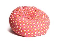 Kantha Spot Bean Bag in Coral