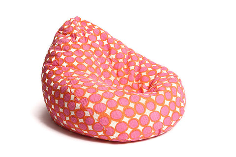 Kantha Spot Bean Bag in Coral