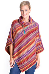 Cowl Neck Poncho in Orchid