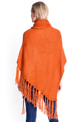 Knitted Poncho in Rust