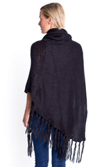 Knitted Poncho in Black