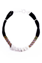 Indigo Rope & Beaded Necklace