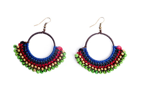 Carnival Beaded Hoop Earrings