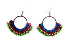 Carnival Beaded Hoop Earrings