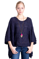 Swing Knit Top in Navy