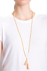 Gold Bead Tassel Necklace (Sunrise)