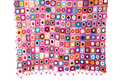 Crochet Throw in Hot Pink