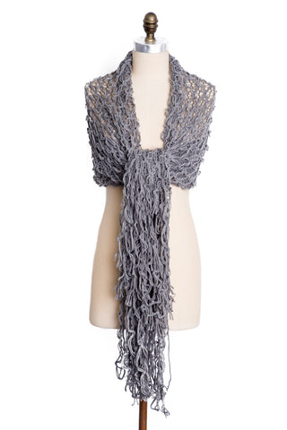 Crochet Scarf in Grey