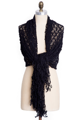 Crochet Scarf in Black