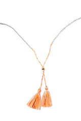 Silver Bead Tassel Necklace (Sunrise)