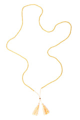 Gold Bead Tassel Necklace (Sunrise)