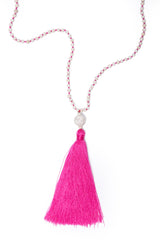 Bead Necklace (White & Pink)