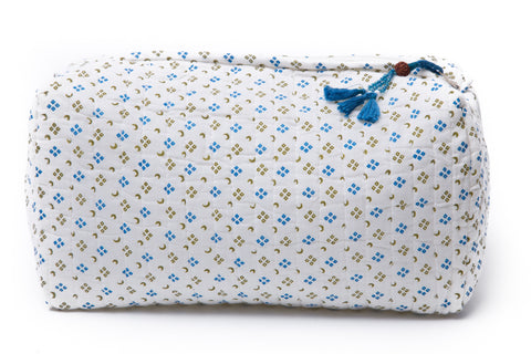 Daydream Cosmetic Bag in Aqua - Lrg