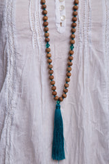 Natural Bead Necklace (Teal)