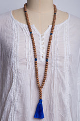 Natural Bead Necklace (Royal Blue)