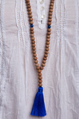 Natural Bead Necklace (Royal Blue)
