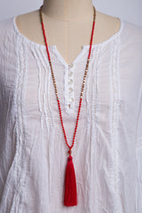 Bead Necklace (Crimson)