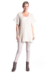 Button Knit Gillet in Natural