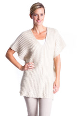 Button Knit Gillet in Natural