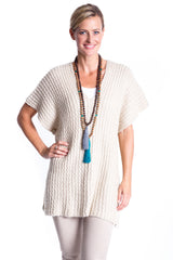 Button Knit Gillet in Natural