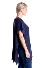 Button Knit Gillet in Navy