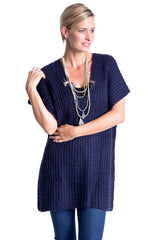 Button Knit Gillet in Navy
