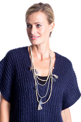 Button Knit Gillet in Navy