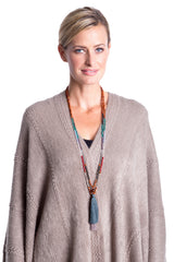 Cable Stitch Wrap in Seal Grey