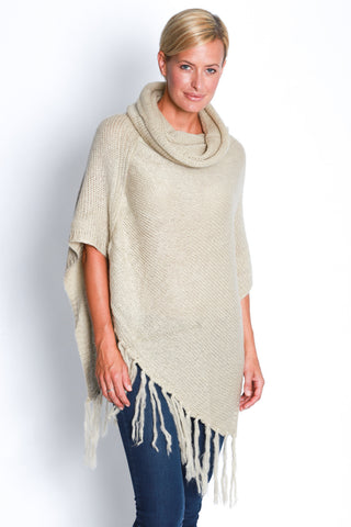 Knitted Poncho in Natural