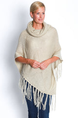 Knitted Poncho in Natural