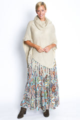Knitted Poncho in Natural