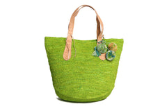Bondi Raffia Beach Bag in Lime