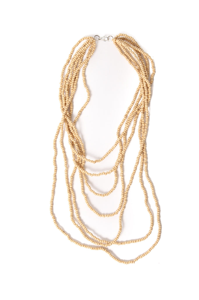 Multi-Strand Bead Necklace in Natural (Sml)