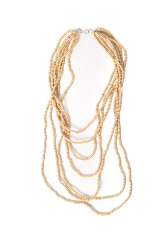 Multi-Strand Bead Necklace in Natural (Sml)
