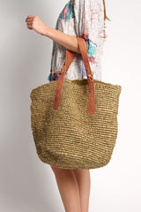 Bondi Raffia Beach Bag in Natural