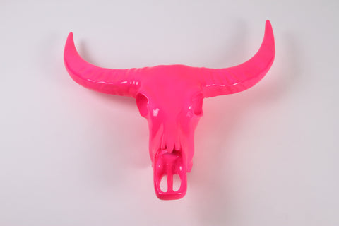 Resin Bulls Head - Hot Pink