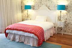 Kantha Spot Quilt in Coral - Double & King