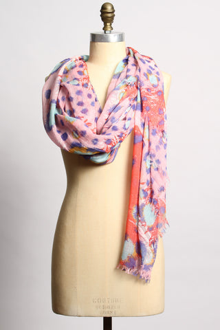 Silk Tiger Pink Scarf